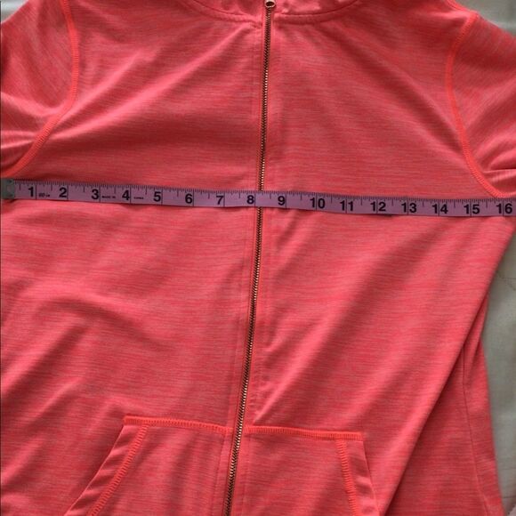 H&M coral fitted hooded sports jacket gold zipper - Picture 11 of 11